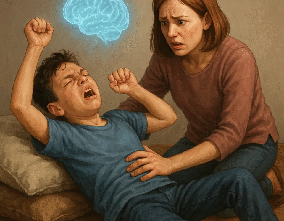 Imagem Ilustrativa de uma criança em quadro epiléptico tônico-clônico